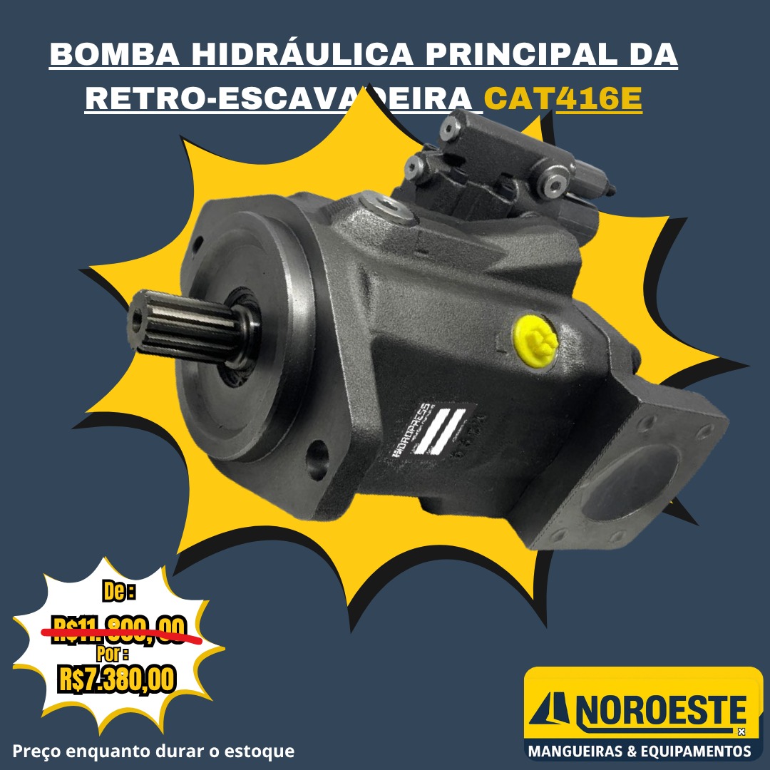 Arte enviada pela Noroeste mostrando bomba hidráulica principal identificada para CAT 416E.